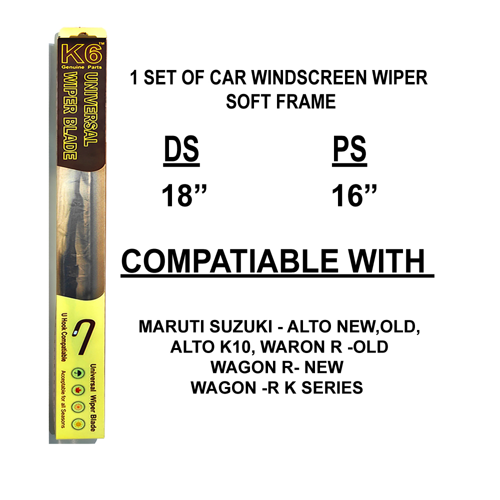 6. K61816-SFCW K6 CAR SOFT WIPER BLADE Set of 2 pcs, 21" & 19" Inches - Image 3
